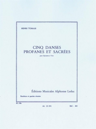 5 danses profanes et sacres pour flte, hautbois, clarinette, cor et basson,   parties