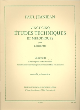 25 tudes techniques et melodiques vol.2 (nos.14-25) pour clarinette