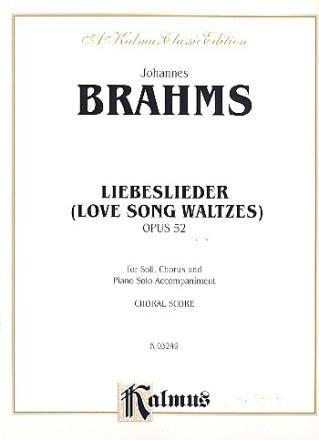 Liebeslieder-Walzer op.52 fr Soli, gem Chor  und Klavier Klavierauszug (en/dt)