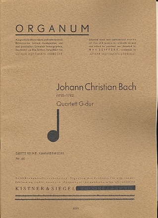 Quartett G-Dur fr 2 Flten (Violinen), Viola und Violoncello Partitur und Stimmen