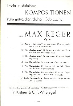 Vier Marienlieder op.61e  fr Sopran und Alt (oder Tenor und Ba) und Orgel