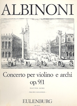 Konzert B-Dur op.9,1 fr Violine und Streichorchester Partitur