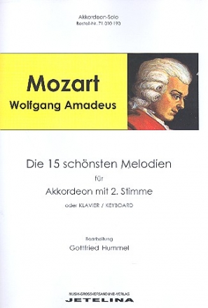 Die 15 schnsten Melodien (+CD)  fr 1-2 Akkordeons (Klavier/Keyboard) Partitur und Stimme