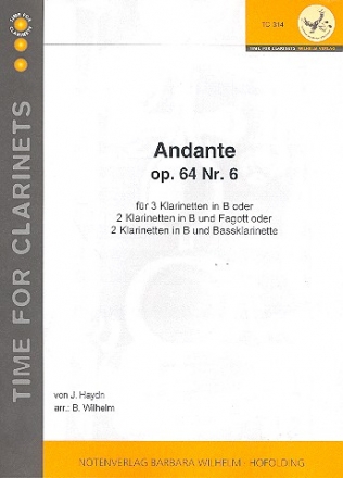 Andante op64,6 fr 3 Klarinetten (2 Klarinetten und Fagott, 2 Klarinetten und Baklarinette) Partitur und Stimmen