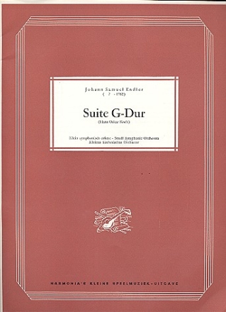 Suite G-Dur fr Kammerorchester Partitur