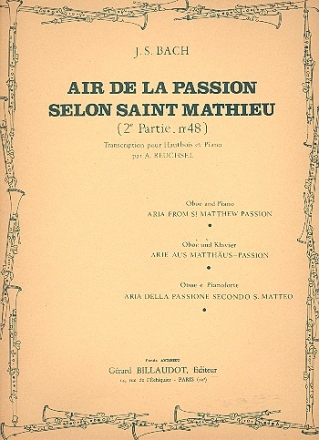 Air de la passion selon St.Mathieu pour hautbois et bc