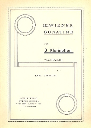 Wiener Sonatine Nr.3 fr 3 Klarinetten Partitur und Stimmen Reischl Musikverlag