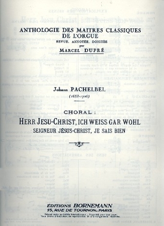 Herr Jesu Christ ich wei gar wohl fr Orgel