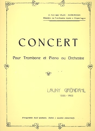 Concerto for trombone and orchestra for trombone and piano