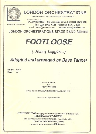 Footloose: for vocals and jazz ensemble parts