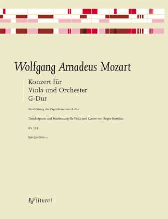 Konzert B-Dur KV191 fr Fagott und Orchester fr Viola und Klavier (G-Dur) / 2 Spielpartituren