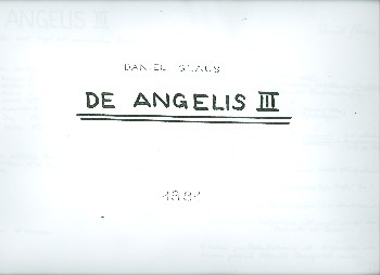 De Angelis III fr Flte und Orgel mit mechanischer Registertraktur Spielanweisung,  Verlagskopie
