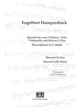 Quintett G-Dur fr Klavier und Streichquartett Partitur und Stimmen