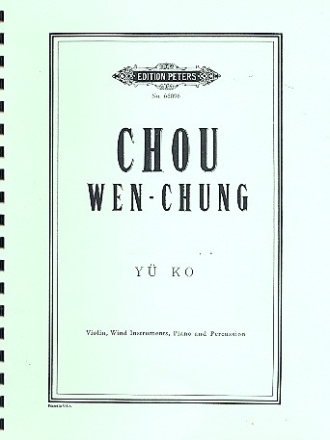 Y Ko for violin, wind instruments, piano and percussion Score