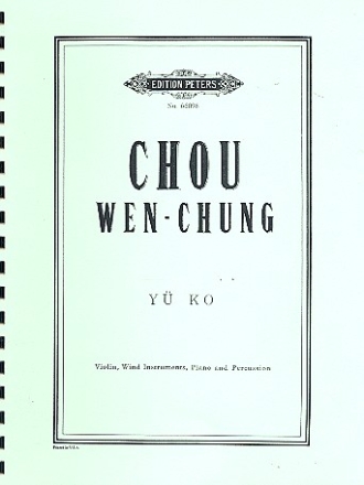 Y Ko for violin, wind instruments, piano and percussion Score