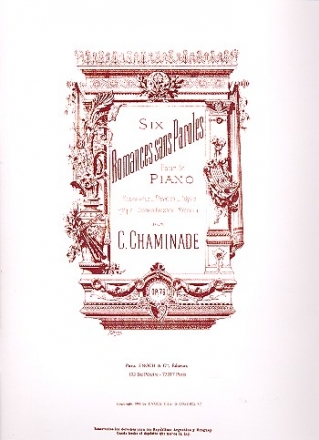 6 Romances sans Paroles op.76 pour piano