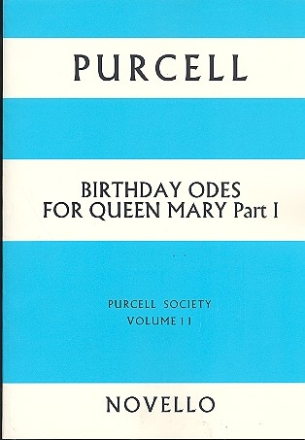 The Works of Henry Purcell vol.11 Birthday Odes for Queen Mary part 1