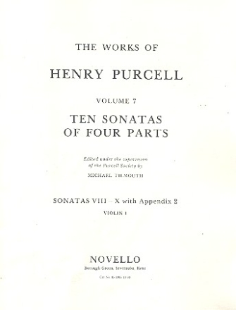 10 Sonatas of 4 Parts (nos.8-10) for strings violin 1