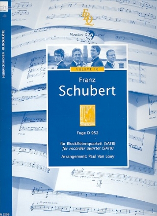 Fuge D952 fr 4 Blockflten (SATB) Partitur und Stimmen