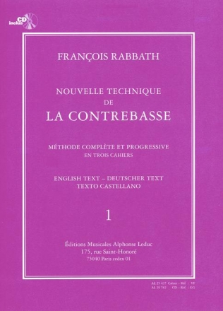 Nouvelle technique de la contrebasse vol.1 (+CD) pour contrebasse (fr/en/dt/kat)