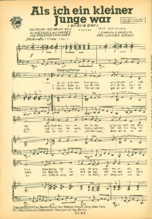 Als ich ein kleiner Junge war  und  Sag beim Abschied leise Servus fr Gesang und Klavier