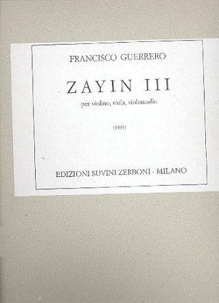 Zayin 3  per violino, viola e violoncello parti