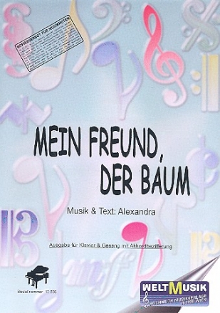 Mein Freund der Baum Gesang und Klavier Einzelausgabe