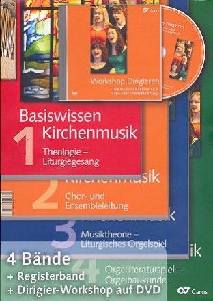 Basiswissen Kirchenmusik Set (Band 1-4, Registerband +DVD) 