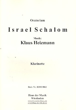 Israel Schalom fr Soli, gem Chor, Sprecher und Orchester Klarinette in B