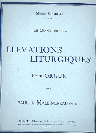 Elevations liturgiques op.27 pour orgue
