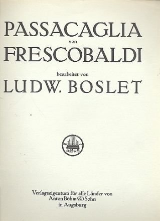 Passacaglia fr Orgel