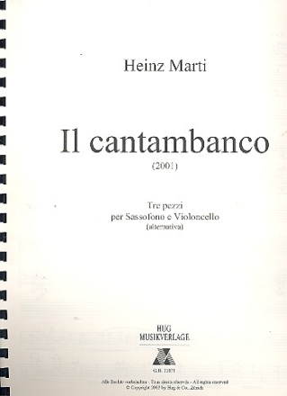 Il cantambanco fr Tenorsaxophon (Flgelhorn) und Violoncello Spielpartitur
