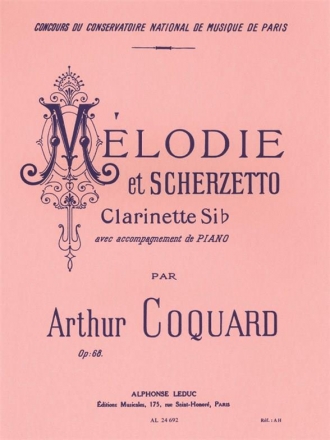 Mlodie et Scherzetto op.68 pour clarinette et piano