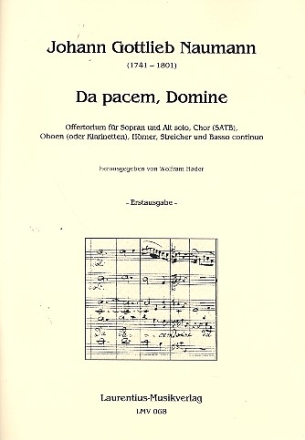 Da Pacem Domine fr  Soli, gem Chor und Orchester Partitur