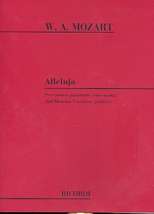 Alleluja da Exultate Jubilate KV165 fr Gesang (hoch) und Klavier