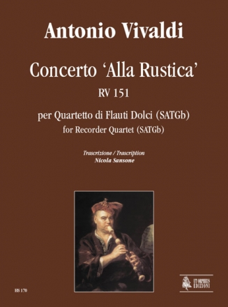 Konzert Alla Rustica RV151 fr 4 Blockflten (SATGb) Partitur und Stimmen