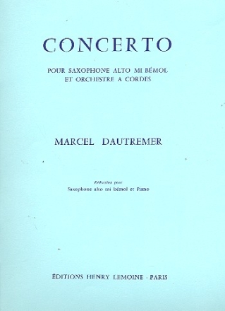 Concerto pour saxophone alto et orchestre  cordes pour saxophone alto et piano