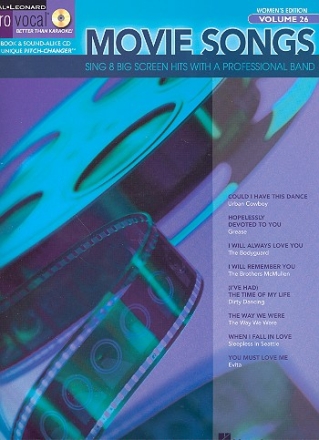 Movie Songs (+CD): for female singers songbook vocal/guitar pro vocal vol.26