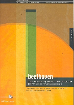 Die Wut ber den verlorenen Groschen op.129 fr Violine und Violoncello Partitur und Stimmen