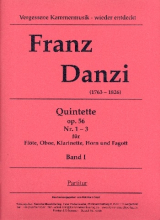 Quintette Band 1 op.56 (Nr.1-3) fr Flte, Oboe, Klarinette, Horn und Fagott Partitur