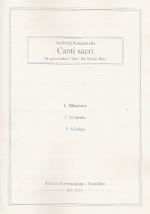 Miserere fr gem Chor a cappella Partitur Canti sacri Nr.1