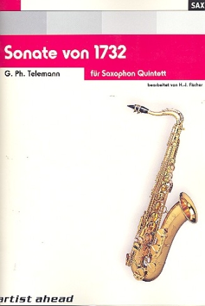 Sonate von 1732 fr 5 Saxophone (SA A/T A/T B) Partitur und Stimmen