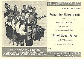 Franz der Maurergsell  und Wigel Wogel Polka: fr Blasmusik