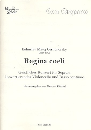 Regina coeli  fr Sopran, Violoncello und BC Partitur und Violoncellostimme