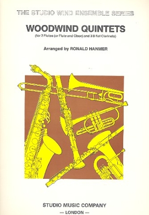 Woodwind Quintets for 2 flutes (flute and oboe) and 3 clarinets score and parts