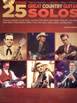 25 great Country Guitar Solos (+CD): for guitar/tab