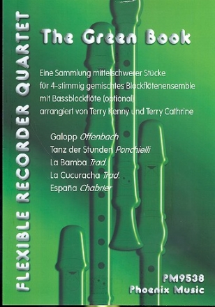 The green Book fr 4-stimmiges Blockflten-Ensemble (SSAA) (Bass ad lib) Partitur und Stimmen