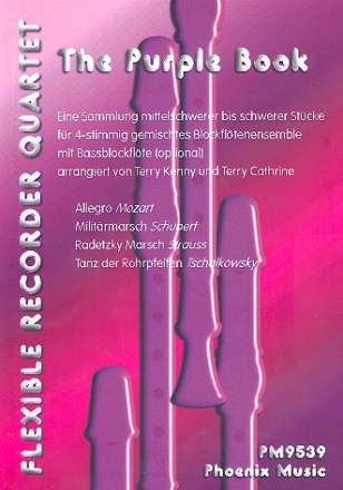 The purple Book fr 4-stimmiges Blockflten-Ensemble (SSAA) (Bass ad lib) Partitur und Stimmen