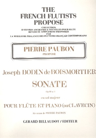 Sonate sol majeur op.91,3 pour flte et piano