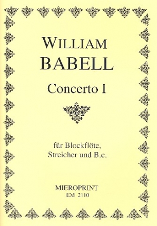 Concerto no.1 für Sopranblockflöte, 4 Violinen und BC Partitur und Stimmen